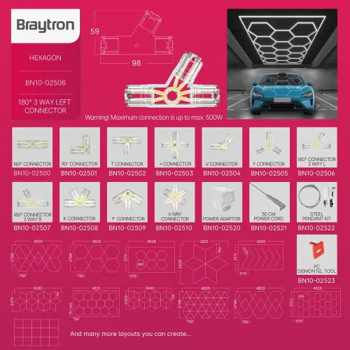 Braytron Hegza Konektor 180° 3-Left BN10-02506
