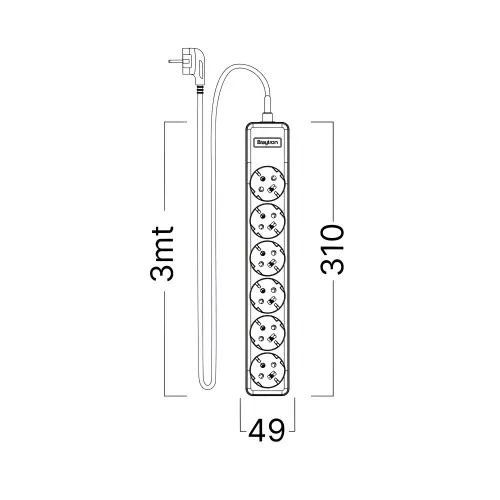 Braytron Produžni Kabl 6-Way EU 3M BY72-00063