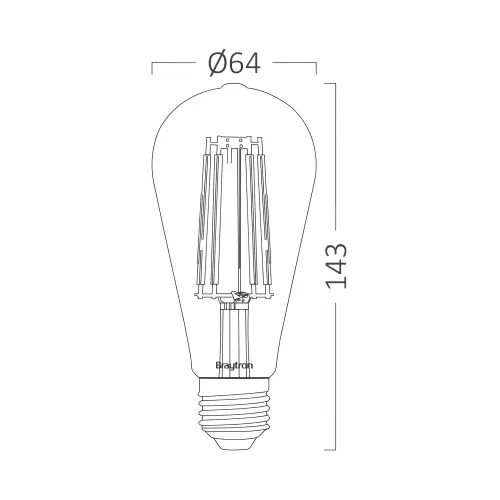 Braytron Dimabilna LED Filament Sijalica ST64 6W E27 Amber 2200K BB46-60620