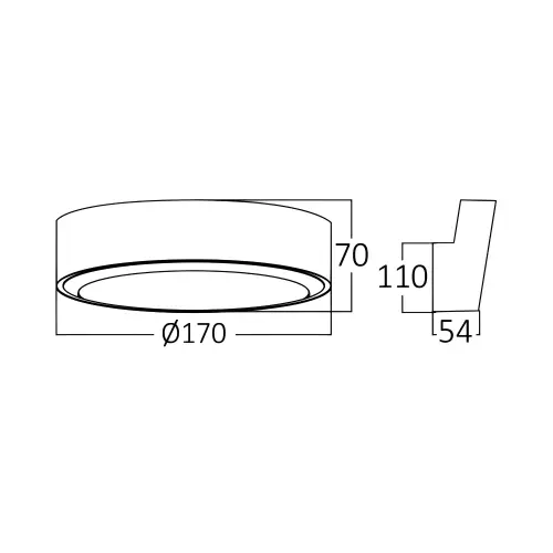 Braytron LED Zidna Svetiljka Okrugla 12W Sivi 6500K IP65 BG38-00732