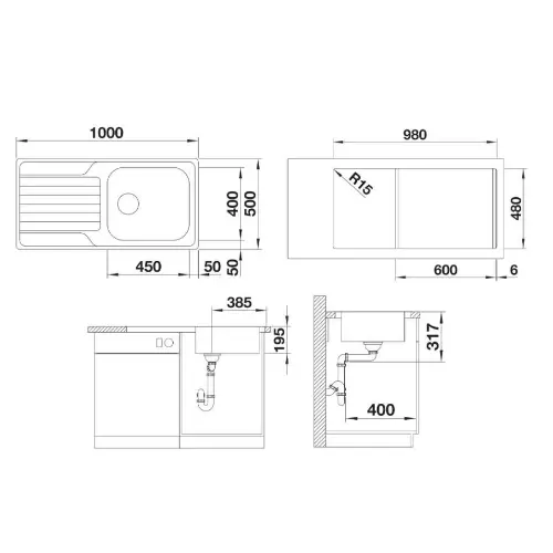 Blanco DINAS XL 6S sudopera 1000x500mm 524254 inox dorada četkom