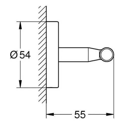 Grohe Baucosmopolitan Vešalica 40461001 - tehnički crtež