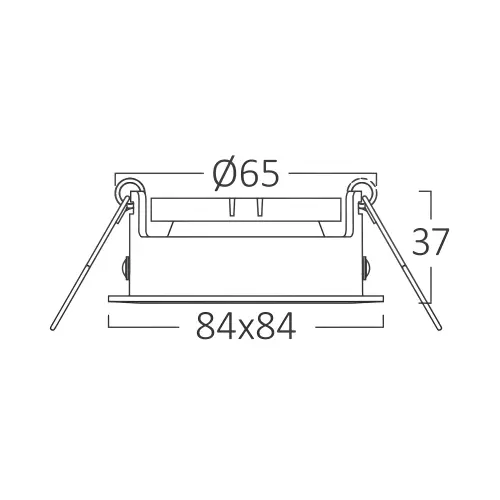 Braytron GU10 Ugradna Rozetna Kvadratna Crna BH03-04041