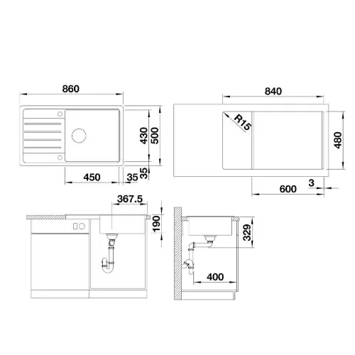 Blanco LEGRA XL 6 S Crna silgranit 526087