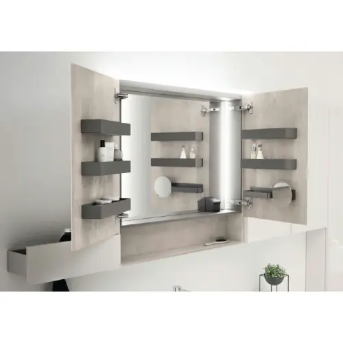 Geberit Ogledalo Sa Orm. I Osvetljenjem 750 x 830 x 215 mm Acanto Mistični Hrast