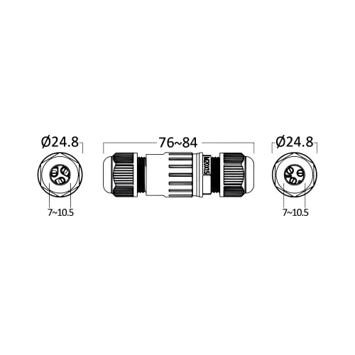 Braytron PG7-3LINE-Blc-IP67-Connector BT42-09000