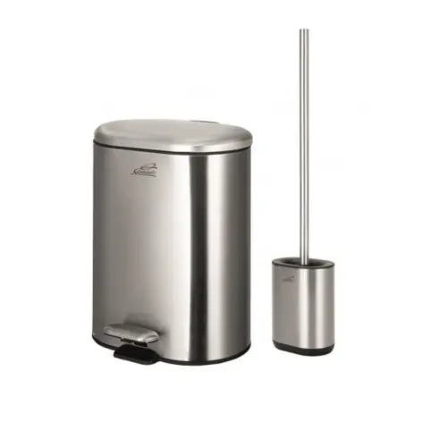 Inter Ceramic Set ovalna kup. kanta 6l soft clo 24x32 i wc četka fr line 11,6x53 inox