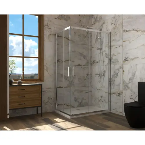 COPEN ATLAS Stakleni paravan PRO 1600×1950 hrom, staklo 6mm providno C-02-431600