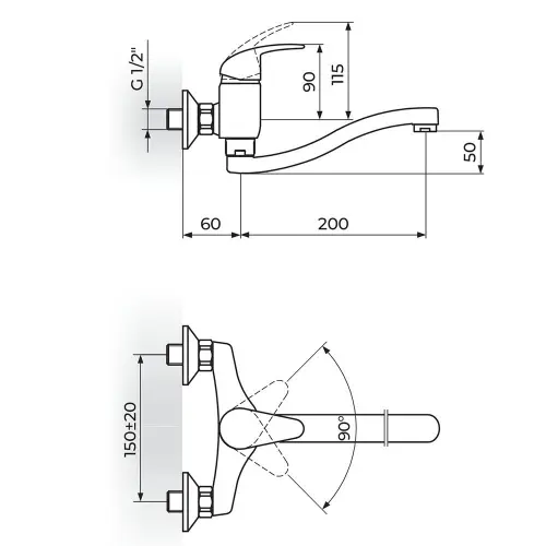 Rosan Perla Zidna ovalni izliv 200 mm -S