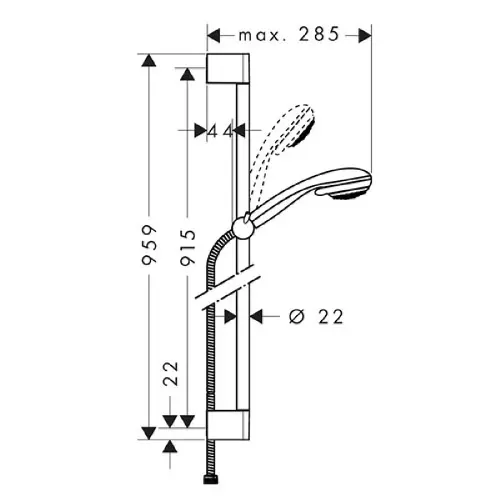 Hansgrohe Klizna šipka SET 27766000
