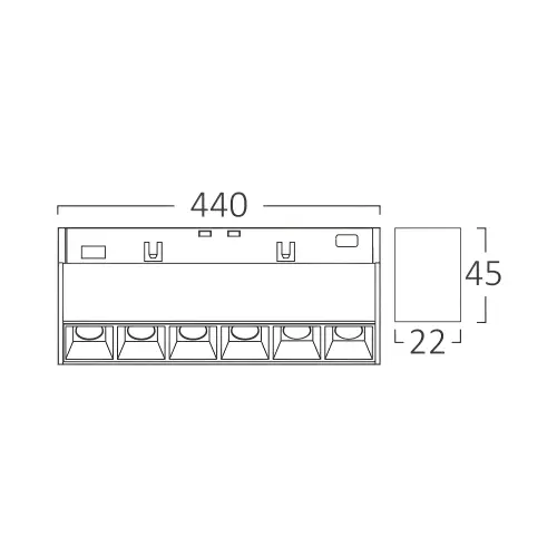 Braytron Magnetna Linearna Svetiljka 24W Crni CCT 48VDC BD60-01481