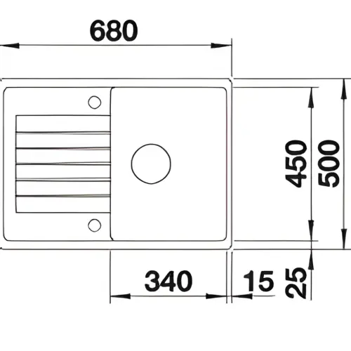 Blanco ZIA 45 S Compact Kafa silgranit 524730 - tehnički crtež