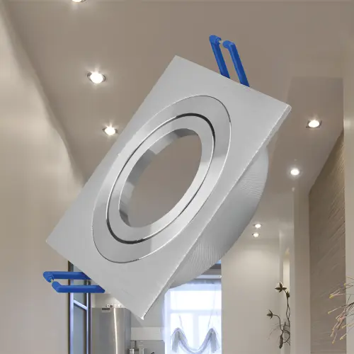 Braytron GU10 Ugradna Rozetna Kvadratna Jednostruka Aluminijum BH03-00113
