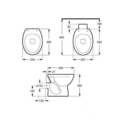 Inker POLO WC šolja Baltik - tehnički crtež