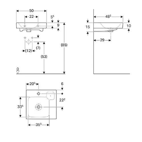 Geberit iCon lavabo 500x485 124050000