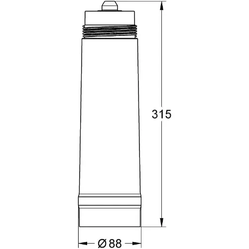 Grohe BLUE ULTRASAFE FILTER XL-size - tehnički crtež