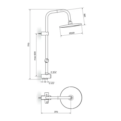 Rosan USPONSKI SET BLAU 1 700mm PUT70