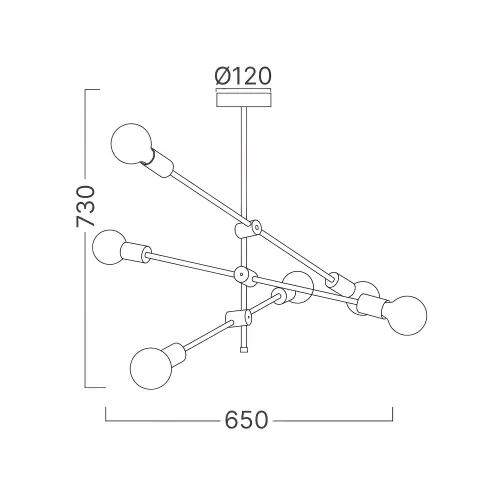 Braytron Plafonjera 6-Glava E27 Zlatni BV04-00043