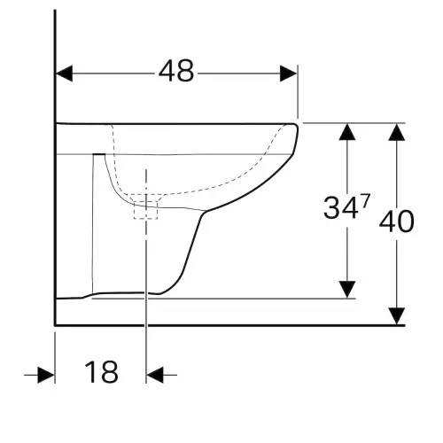 Geberit Selnova Compact bide konzolni 500.272.01.1