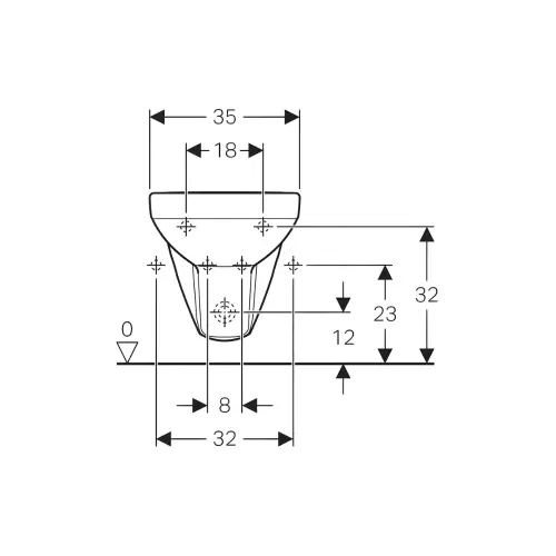 Geberit Selnova Compact bide konzolni 500.272.01.1 - tehnički crtež