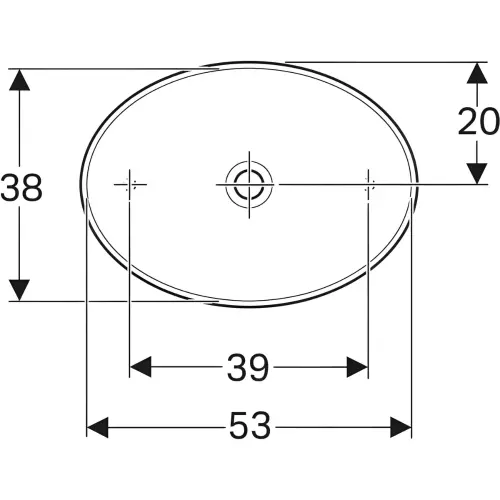 Geberit VariForm lavabo 55cm ovalni 500.771.01.2 - tehnički crtež