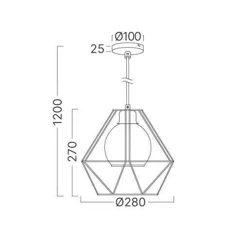 Braytron Visilica E27 Crni BV03-00042