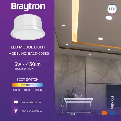 Braytron LED MR16 Modul 5W CCT 110° BA23-00580
