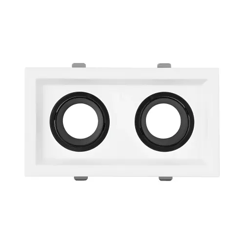 Braytron GU10 Ugradna Rozetna Kvadratna Dvostruka Bela/Crna BH03-00760