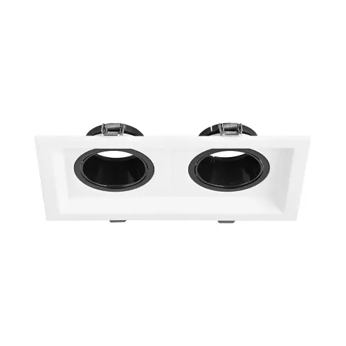 Braytron GU10 Ugradna Rozetna Kvadratna Dvostruka Bela/Crna BH03-00760
