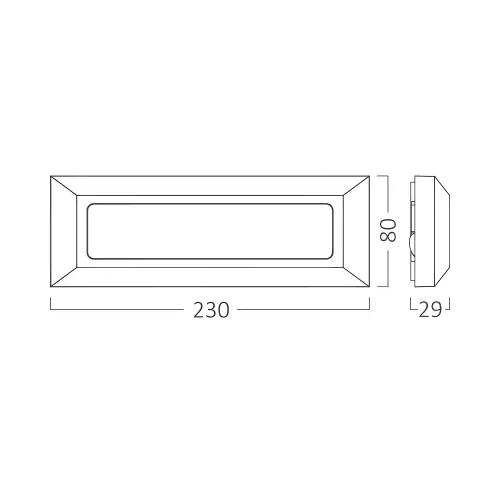Braytron LED Zidna Svetiljka Pravougaona 3W Sivi CCT IP65 BG38-01882