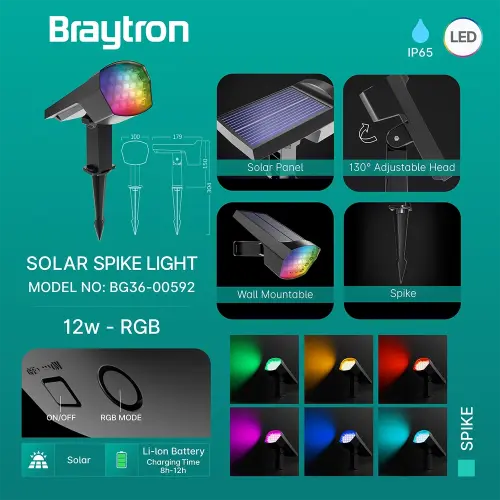 Braytron LED Ubodna Svetiljka 12W Sivi IP65 BG36-00592