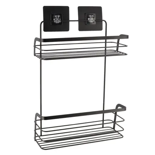 Tendance Zidna žičana polica Dvostruka SAMOLEPLJIVA 3M 264 X 11 X 395 METAL Crna 91020108