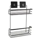 Tendance Zidna žičana polica Dvostruka SAMOLEPLJIVA 3M 264 X 11 X 395 METAL Crna 91020108