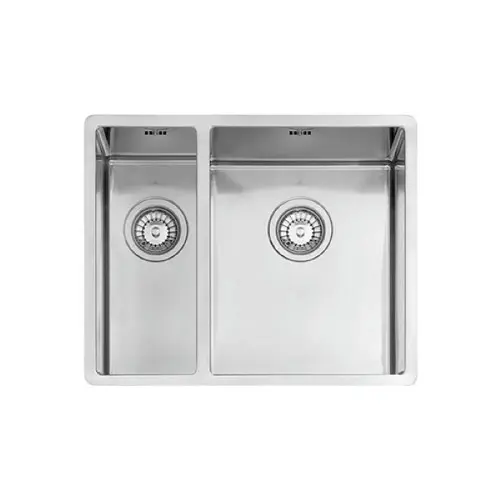 Metalac Quadro ARTInox 340.180 sa pomocnim koritom i sifonom fi90, Podgradna sud