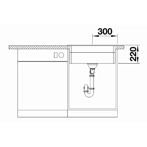 Blanco ETAGON 6 silgranit 600x510mm Bela 524543 gratis etagon sine - tehnički crtež