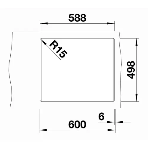 Blanco ETAGON 6 silgranit 600x510mm Bela 524543 gratis etagon sine - tehnički crtež