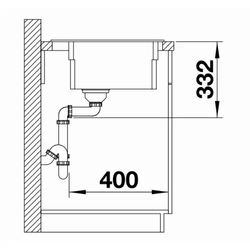 Blanco ETAGON 6 silgranit 600x510mm Bela 524543 gratis etagon sine - tehnički crtež