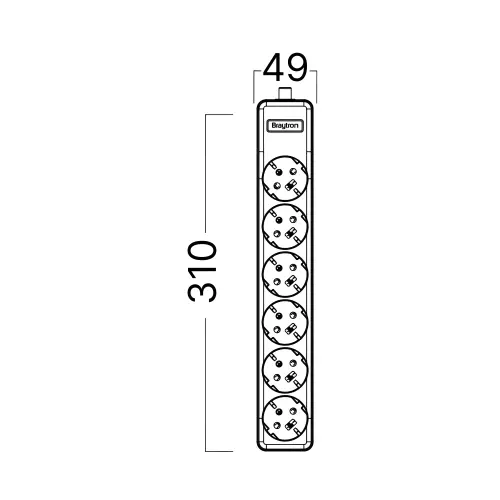Braytron Produžna Priključnica 6-Way EU bez Kabla BY72-00060