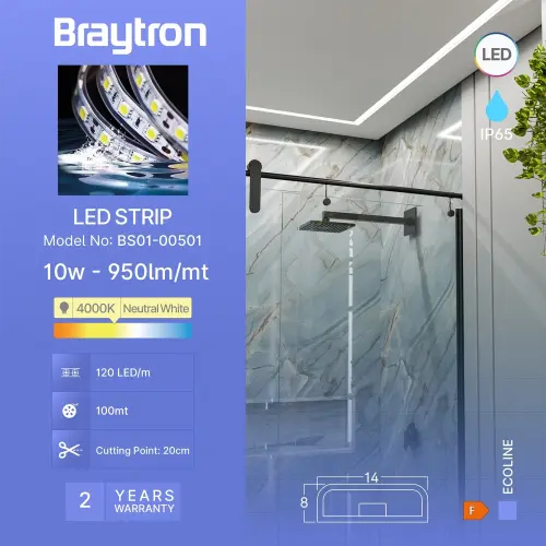 Braytron LED Traka 220V 120LED 2835 4000K 220V IP54 BS01-00501