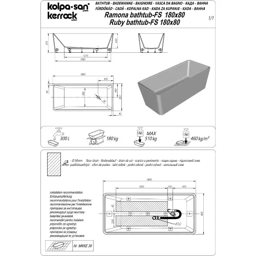 Kolpa RAMONA-FS 180X80 KERR.108 561250