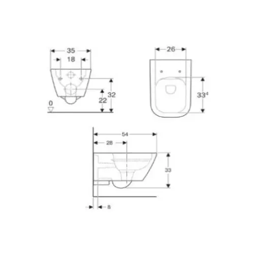 Geberit Smyle Square WC šolja konzolna rimfree 500.208.01.1