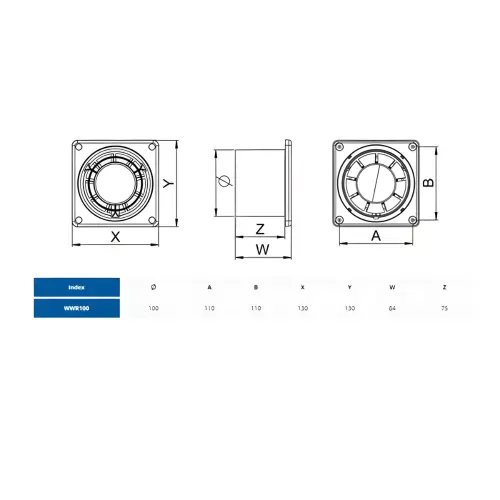 Awenta Ring ventilator mali ø100