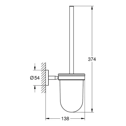 Grohe Baucosmopolitan držač WC četke 40463001 - tehnički crtež