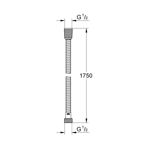 Grohe Relexa tuš crevo 1750mm 28139001 - tehnički crtež
