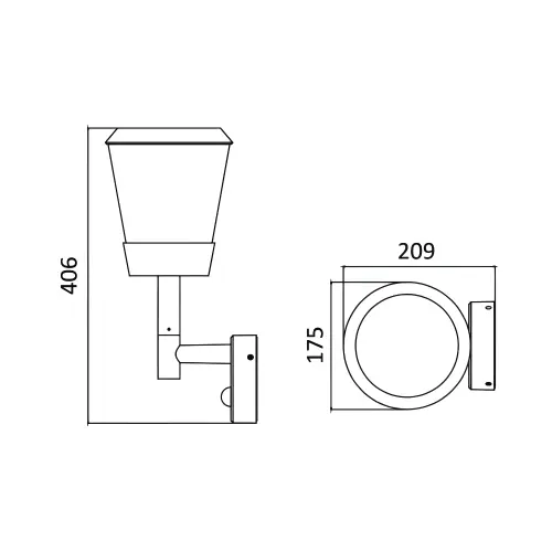 Braytron E27 Zidna Svetiljka sa Senzorom IP54 BG43-03102