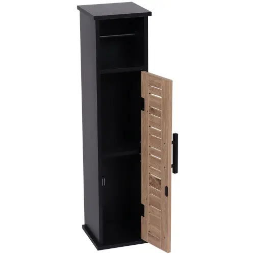 Tendance Držač toalet papira sa ostavom BERGEN 18X18X75 CM MDF CRNO WOOD 9912763