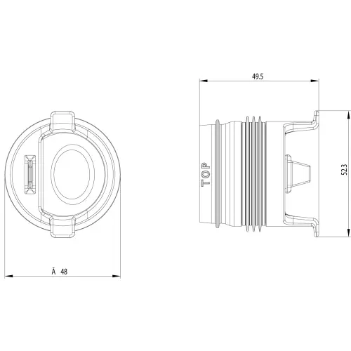 Aco EasyStop DN50 suvi sifon za ShowerDrain E+ i C 9010.79.24 - tehnički crtež