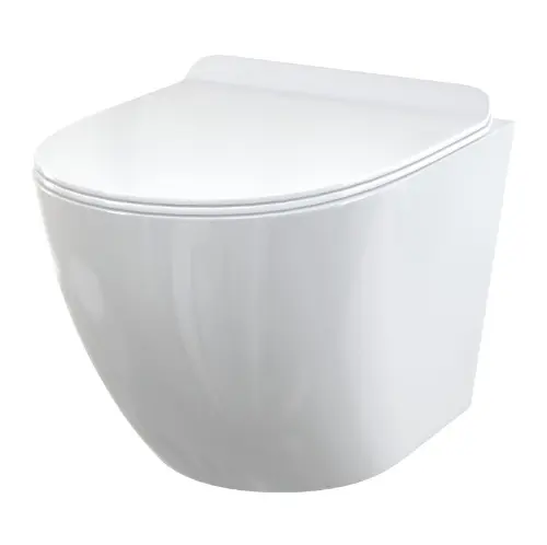 Alca SET 5u1 ugradni vodokotlić Bela tipka M670 WC šolja Rimless + WC daska SLIM