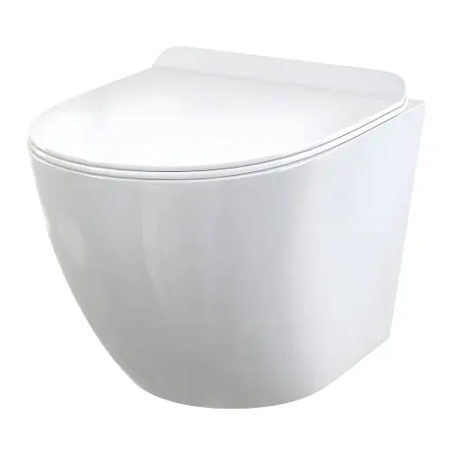 Alca SET 5u1 ugradni vodokotlić Bela tipka M670 WC šolja Rimless + WC daska SLIM