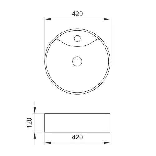 Elegant FI420/120mm - tehnički crtež